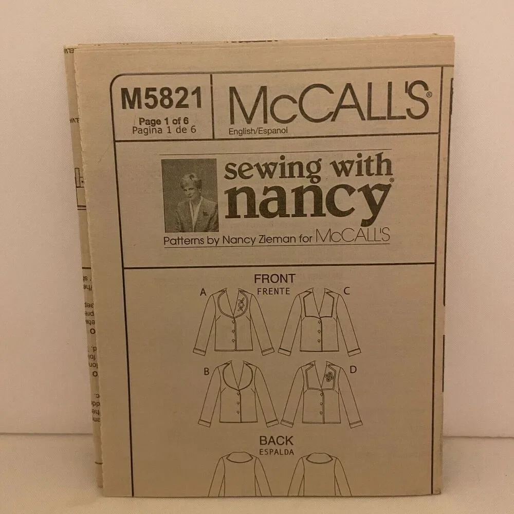 #M5821 McCalls Misses and Womens Jackets Sewing Pattern Size 18W-24W